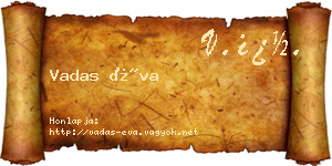Vadas Éva névjegykártya